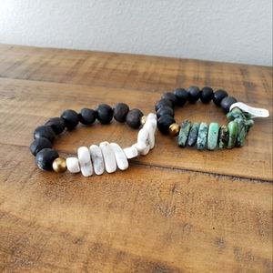Bracelet - bead/stone set of 2